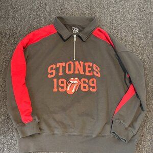 Chaser Rolling Stone womens quarter zip sweatshirt - size large